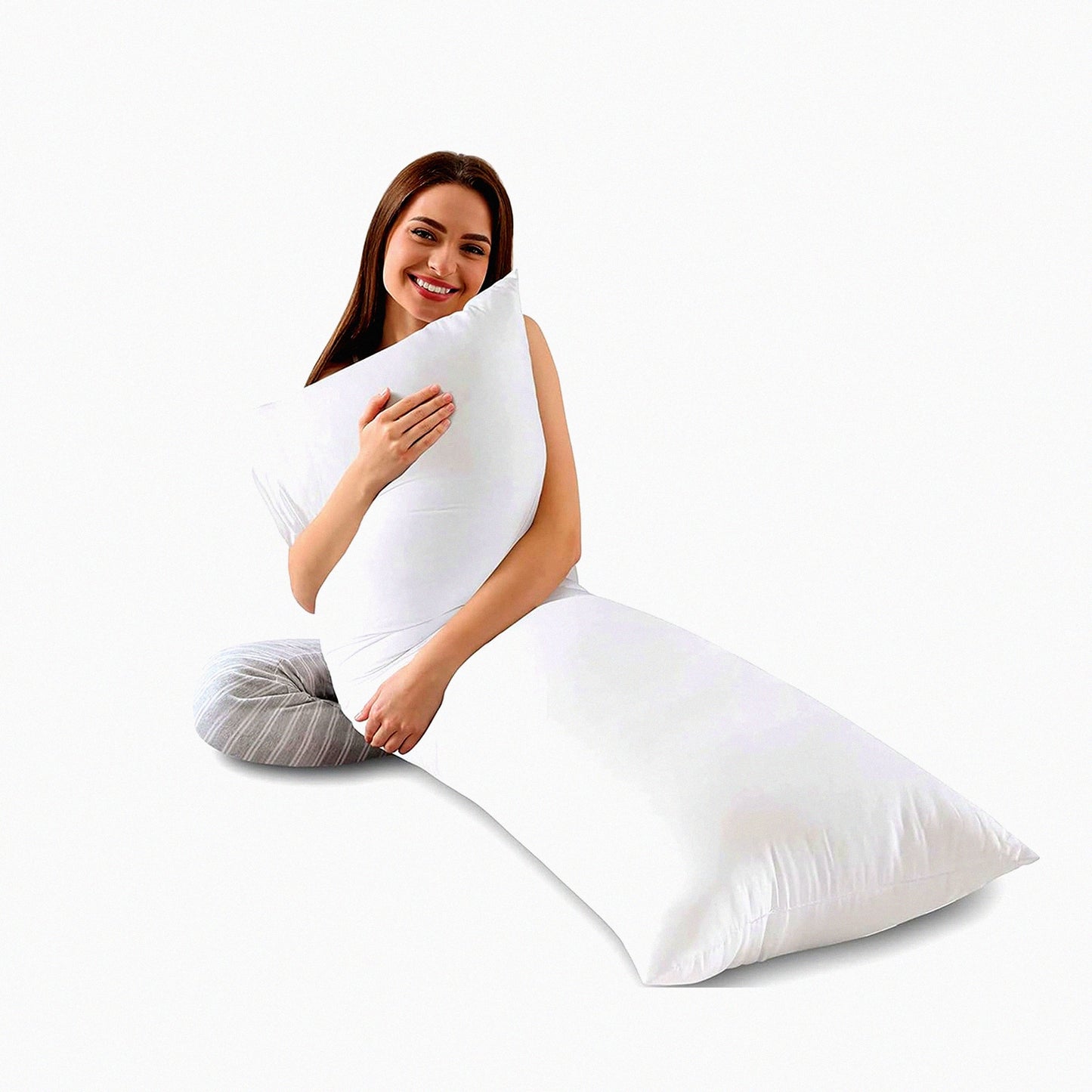 SleepMax Comfort Body Pillow - Extra Long Insert for Side Sleepers - Soft and Breathable Full Body Pillow for Adults - Machine Washable - 20x54 Inches, White
