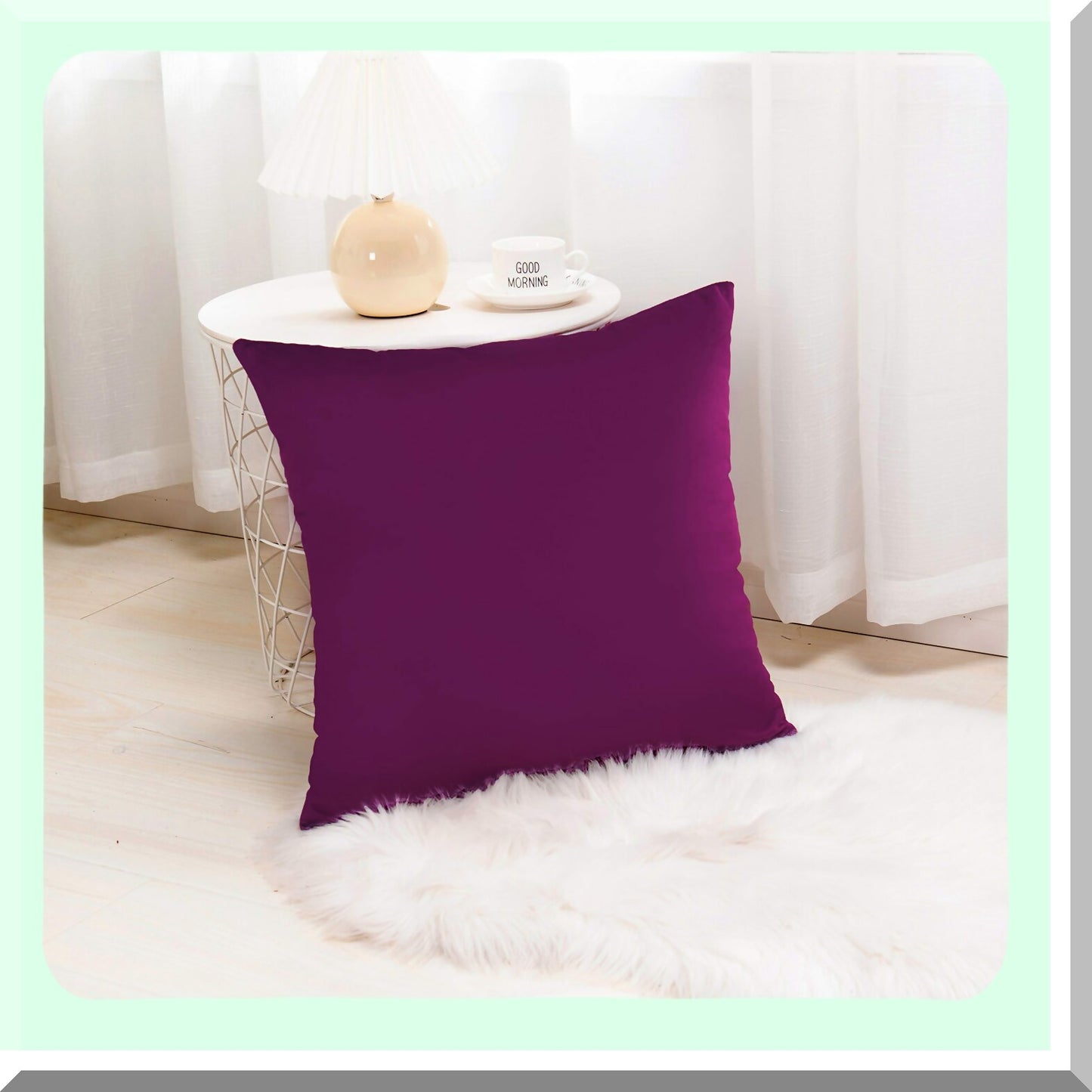 Velvet Soft Decorative Pillow Covers Set - 2 Pack Square Cushion Cases for Sofa Bedroom Car - 20x20 Eggplant Purple - Plush Home Decor Accents