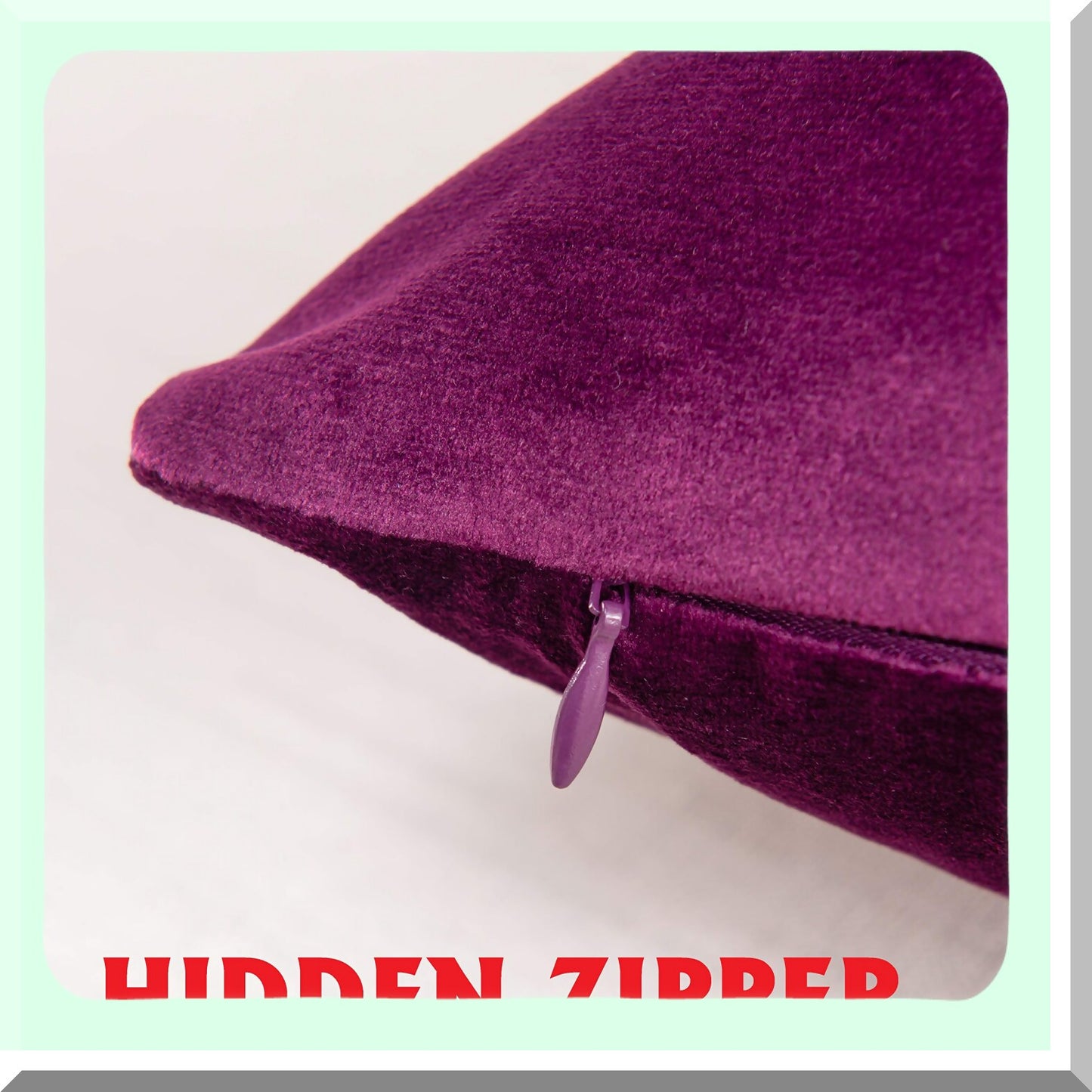 Velvet Soft Decorative Pillow Covers Set - 2 Pack Square Cushion Cases for Sofa Bedroom Car - 20x20 Eggplant Purple - Plush Home Decor Accents