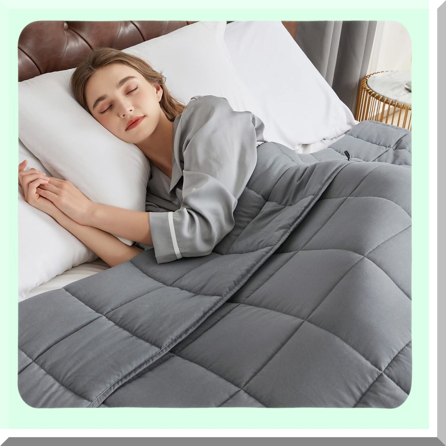 CalmRest 15 Lbs Weighted Blanket for Adults - Twin Size 48"x72" - Dark Grey - Ideal for 140-180 lb Users"