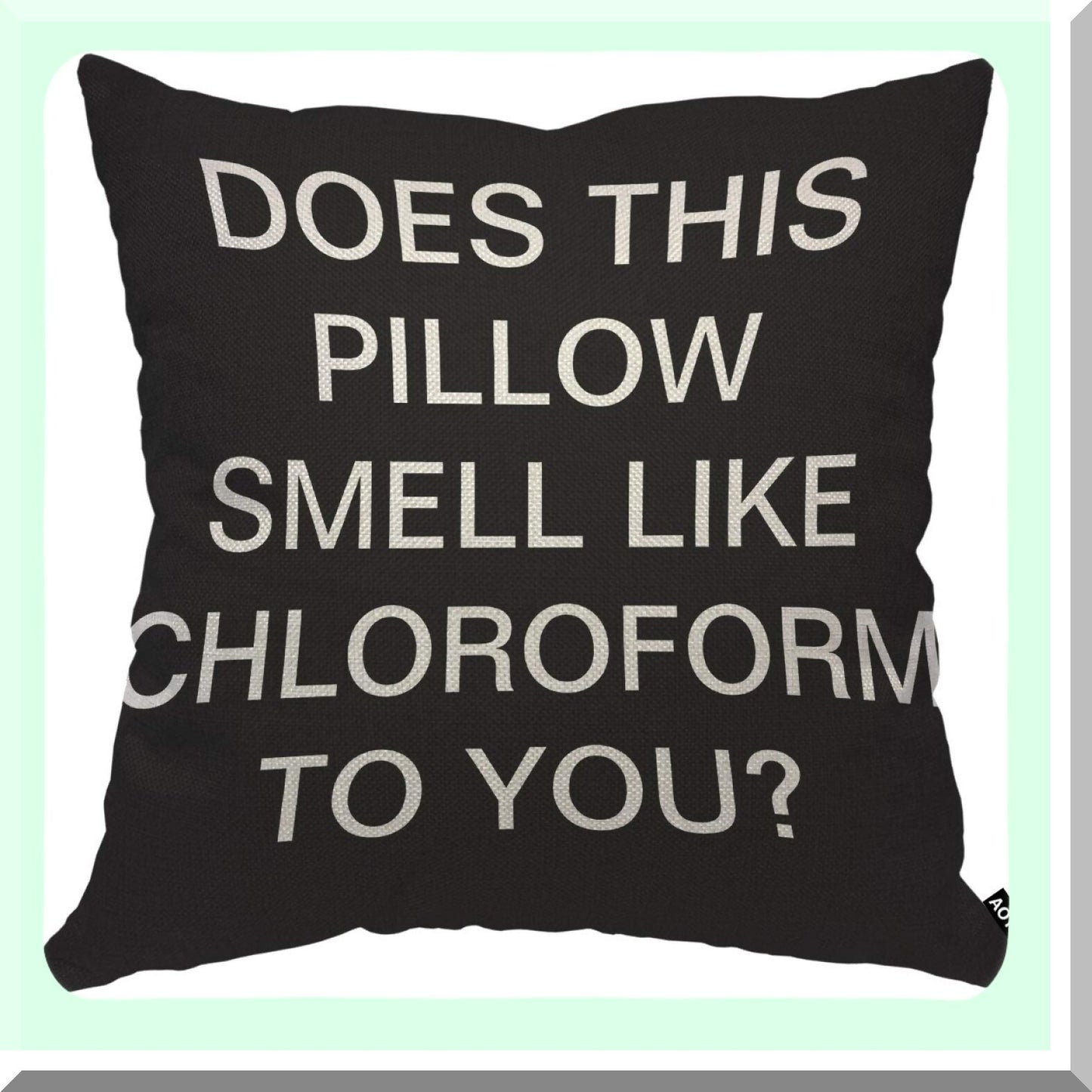 Chloroform Quote Throw Pillow Cover - Black Background Decorative Cushion Case for Home Couch Bed - 18x18 Inch Men Women Boy Girl Room Decor