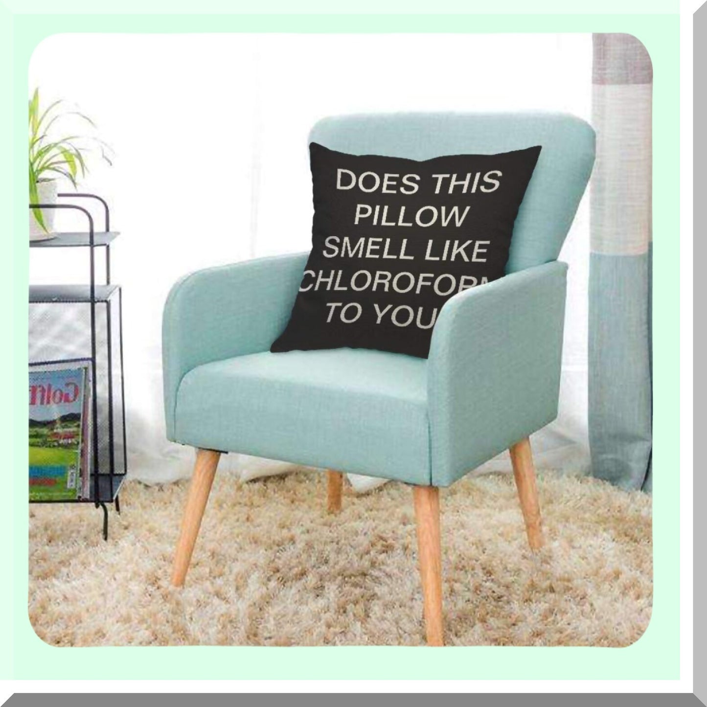 Chloroform Quote Throw Pillow Cover - Black Background Decorative Cushion Case for Home Couch Bed - 18x18 Inch Men Women Boy Girl Room Decor