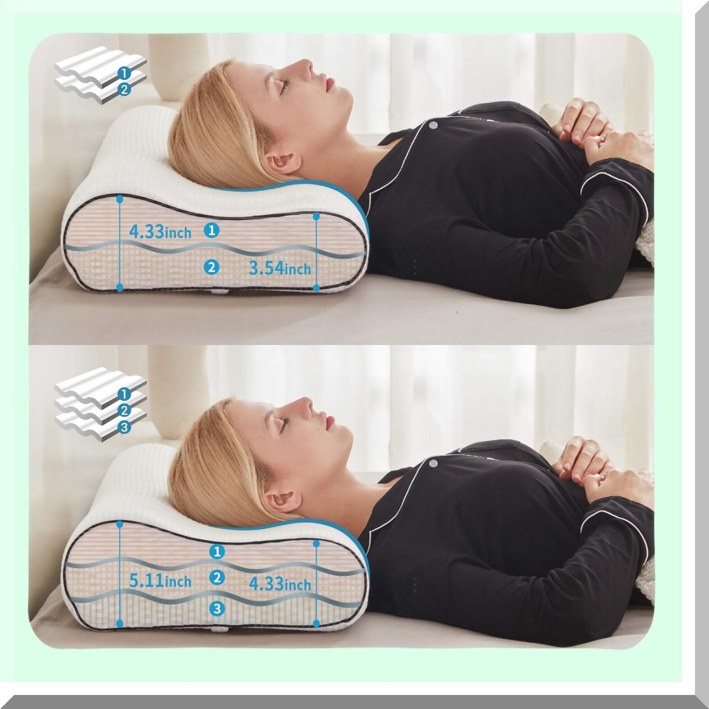 ErgoRest Memory Foam Contour Pillow - Adjustable Neck Support for Back, Stomach, Side Sleepers - Orthopedic Sleep Aid for Comfort & Relief