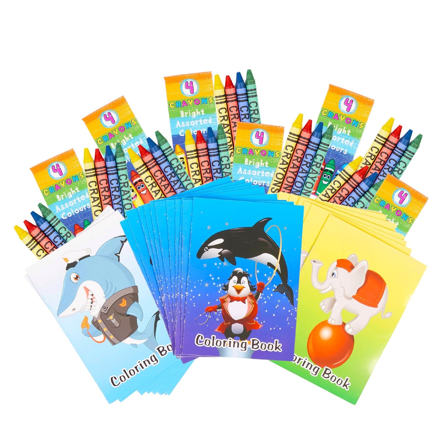 72 Coloring Books with Crayons Pack for Kids