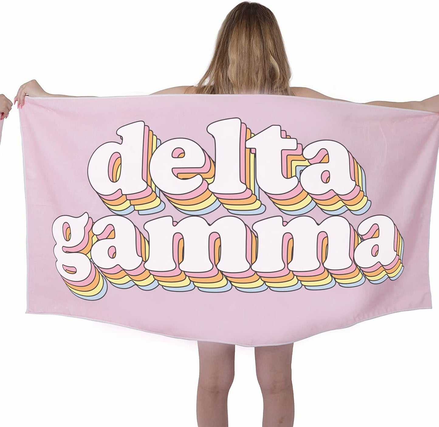 Delta Gamma Retro Beach Towel, Extra Large, Cotton