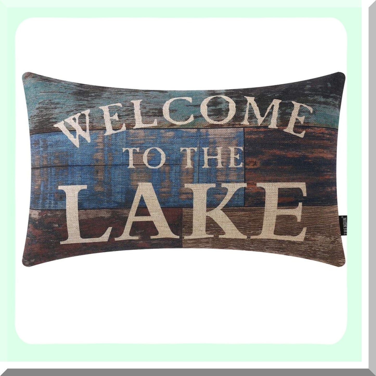 Rustic Lake House Wood Grain Pillow Cover - 12x20 Inch Decorative Cotton Linen Pillowcase - PL455TR Collection