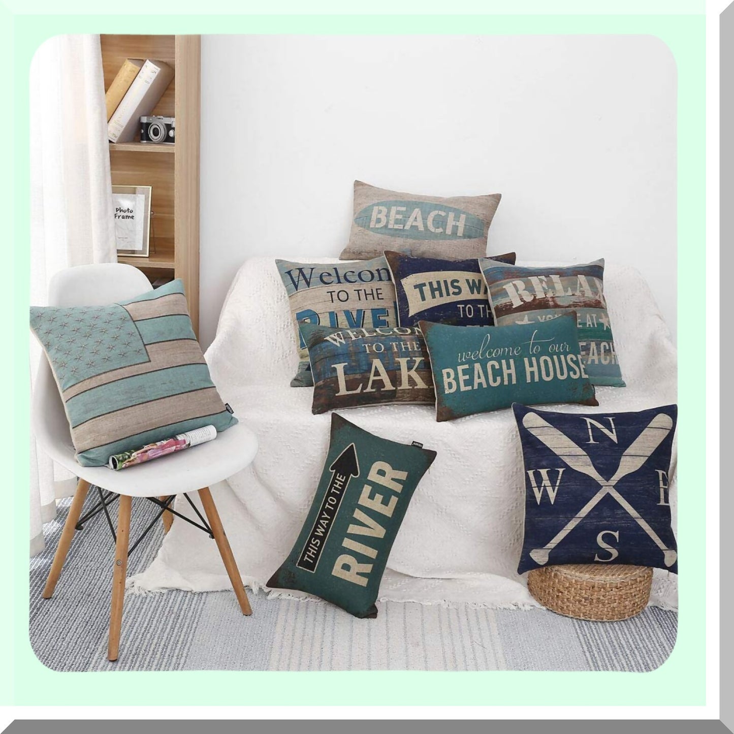 Rustic Lake House Wood Grain Pillow Cover - 12x20 Inch Decorative Cotton Linen Pillowcase - PL455TR Collection