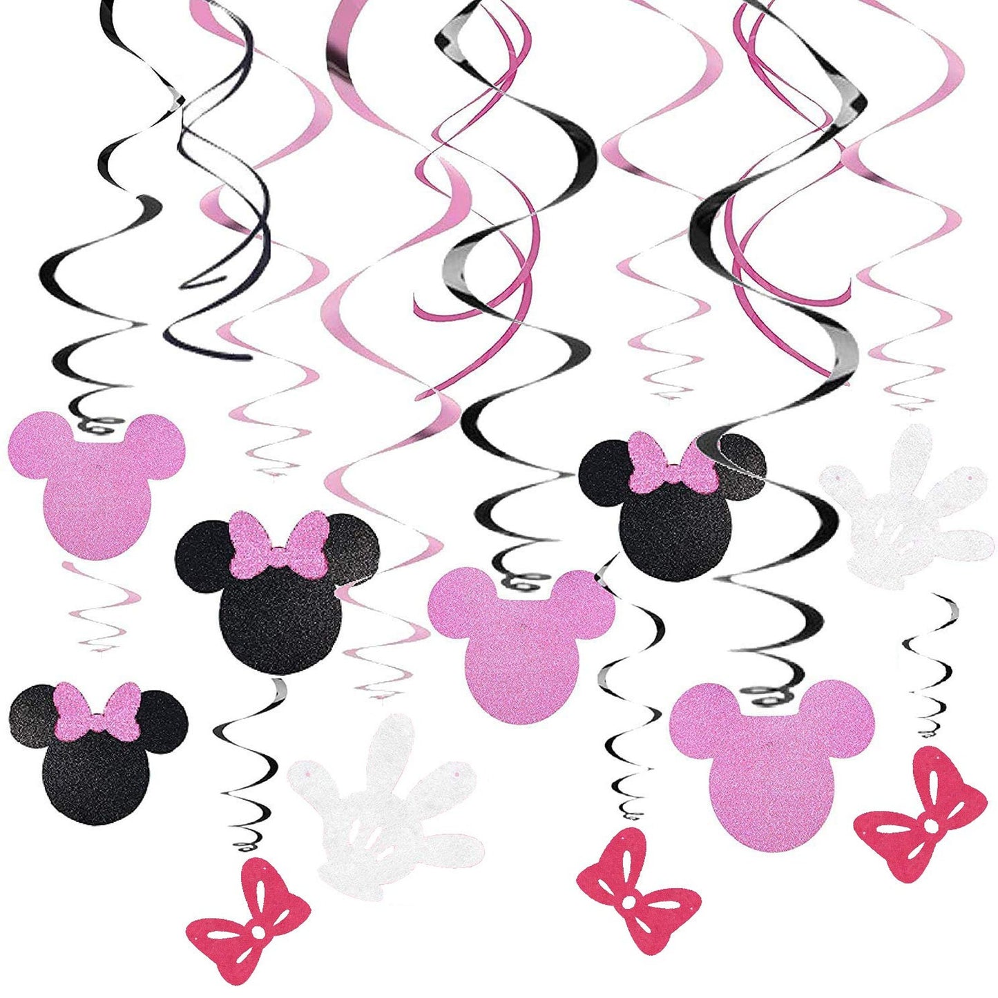 30Ct Minnie Hanging Swirl Decorations for Birthday Party