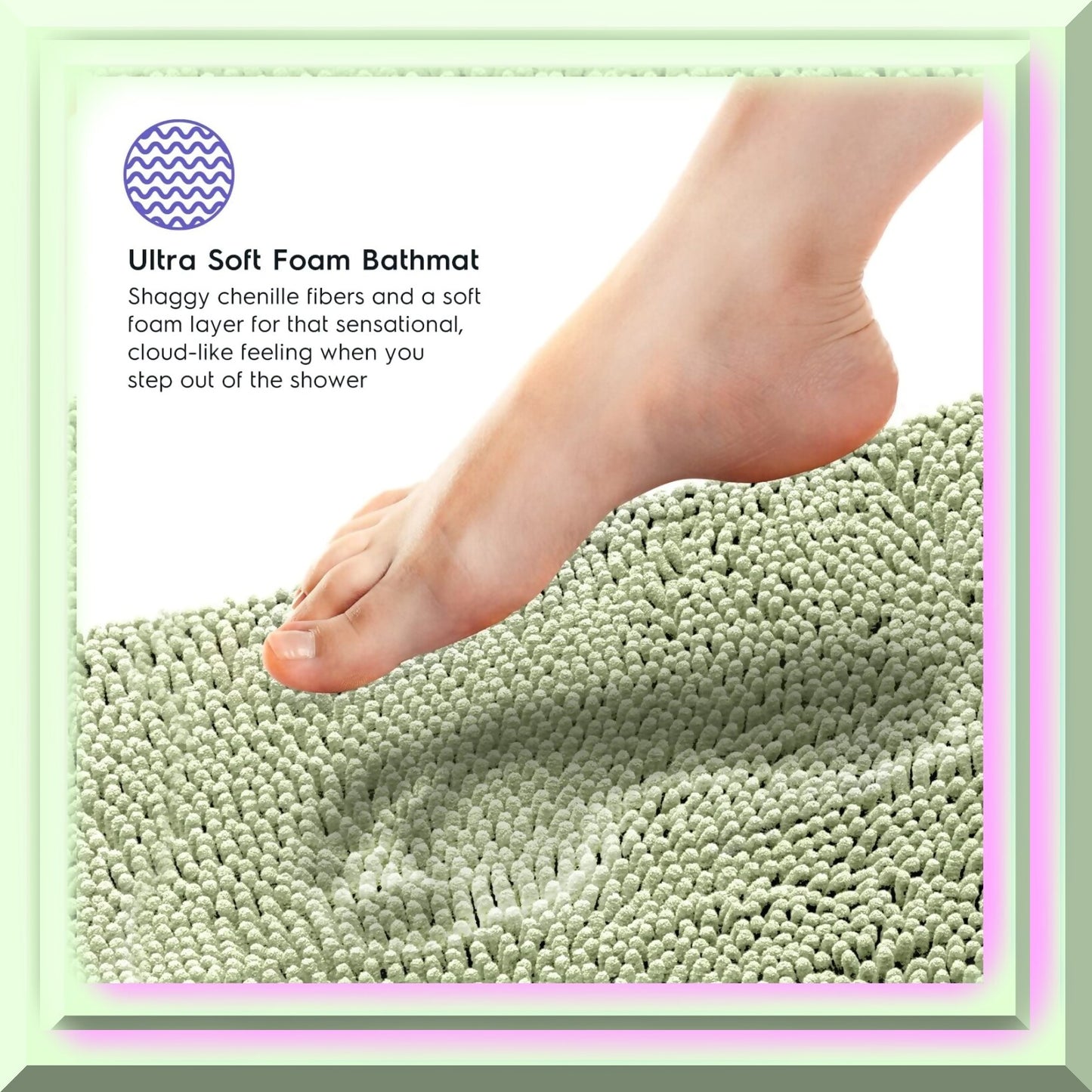 Bathroom Rugs and Mats Set Green 21"x32" 2 pcs