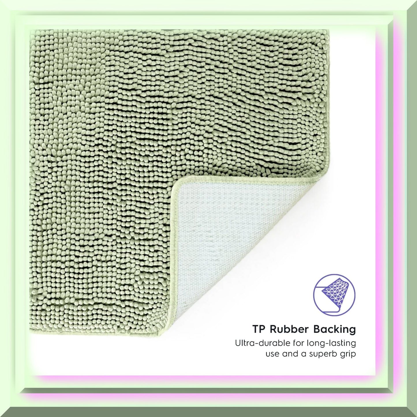 Bathroom Rugs and Mats Set Green 21"x32" 2 pcs