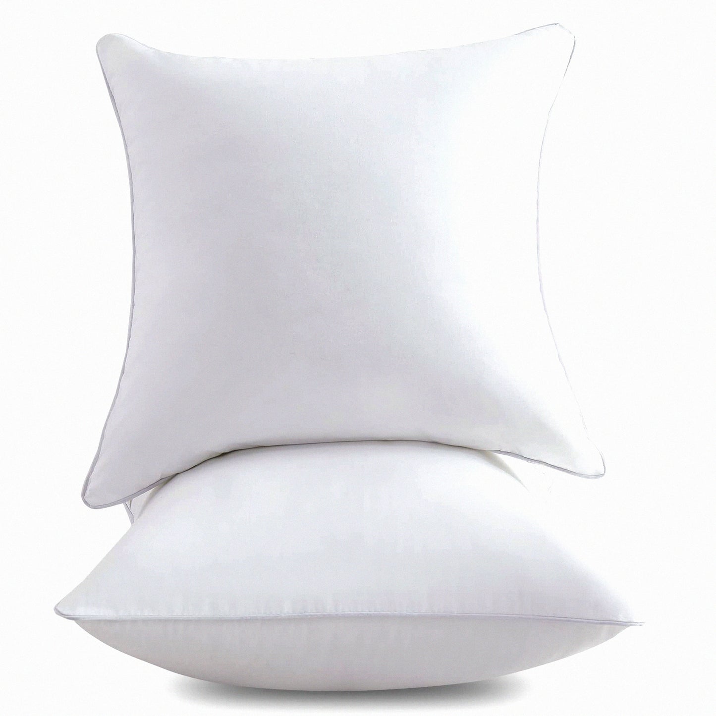 Cotton Comfort Square Pillow Inserts - Set of 2 | Down Alternative Cushions for Chair, Bed, Couch, Car | Decorative White Sofa Sham Stuffer Form