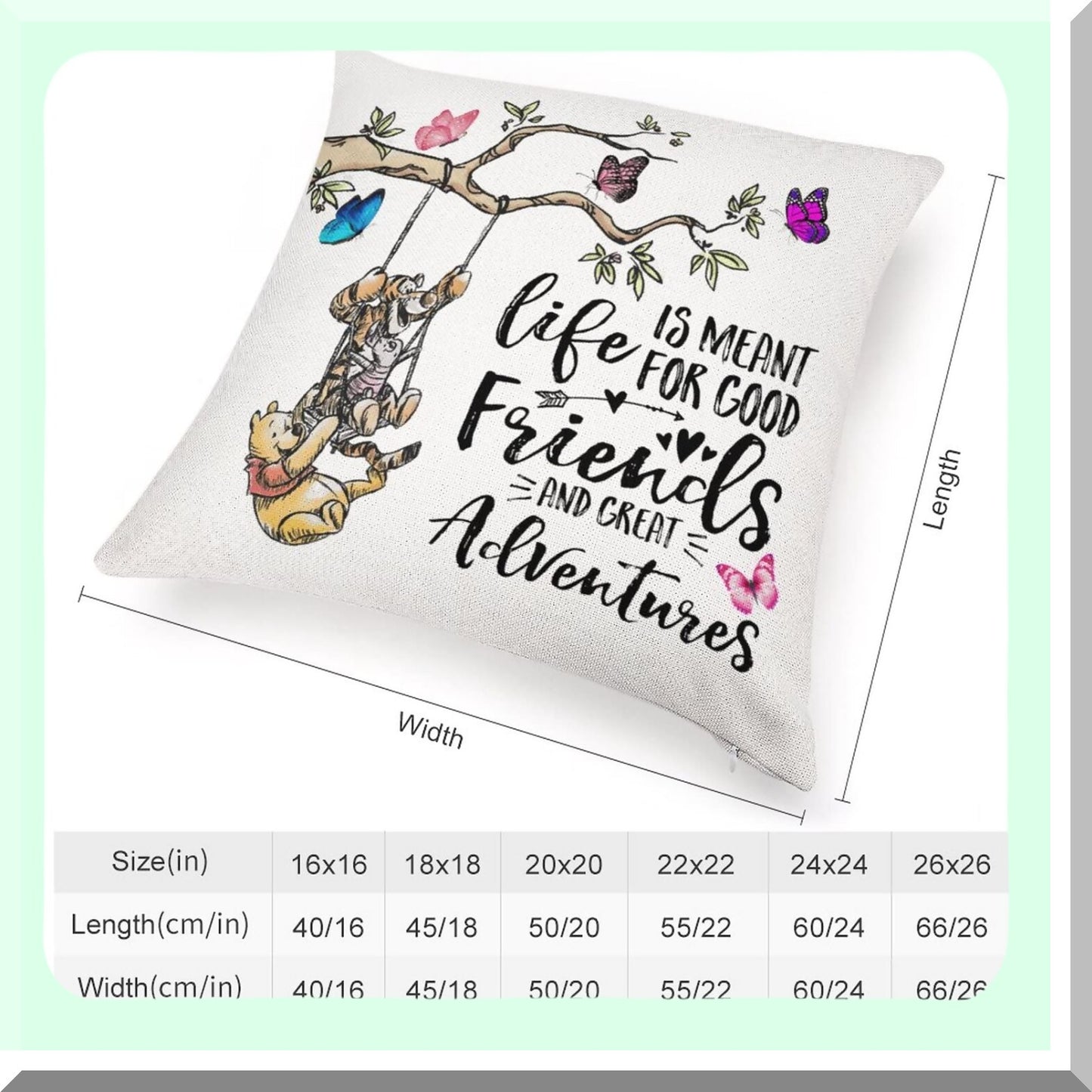 Adventure Kids Quote Pillow Cover - Fun Friends Decorative Cushion Case for Sofa & Bedroom - 18x18 Linen Throw Pillow