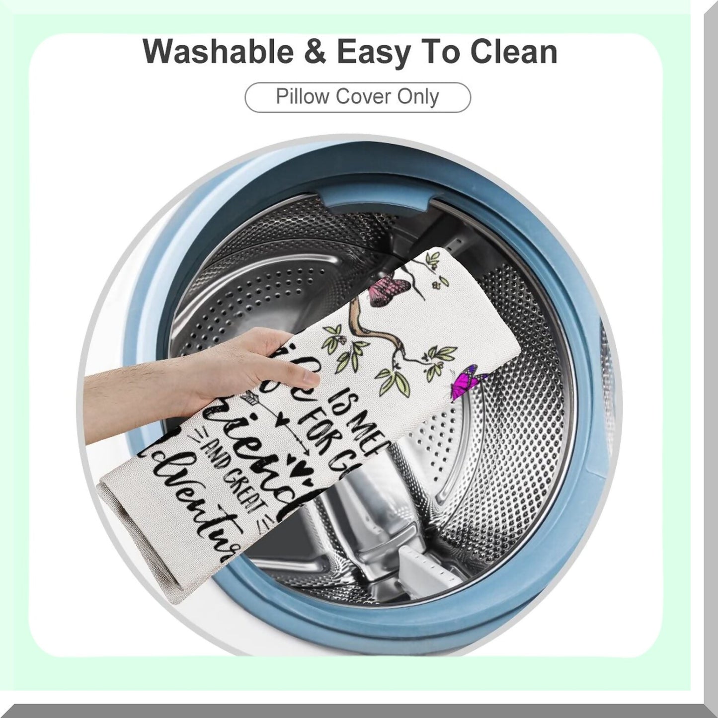 Adventure Kids Quote Pillow Cover - Fun Friends Decorative Cushion Case for Sofa & Bedroom - 18x18 Linen Throw Pillow