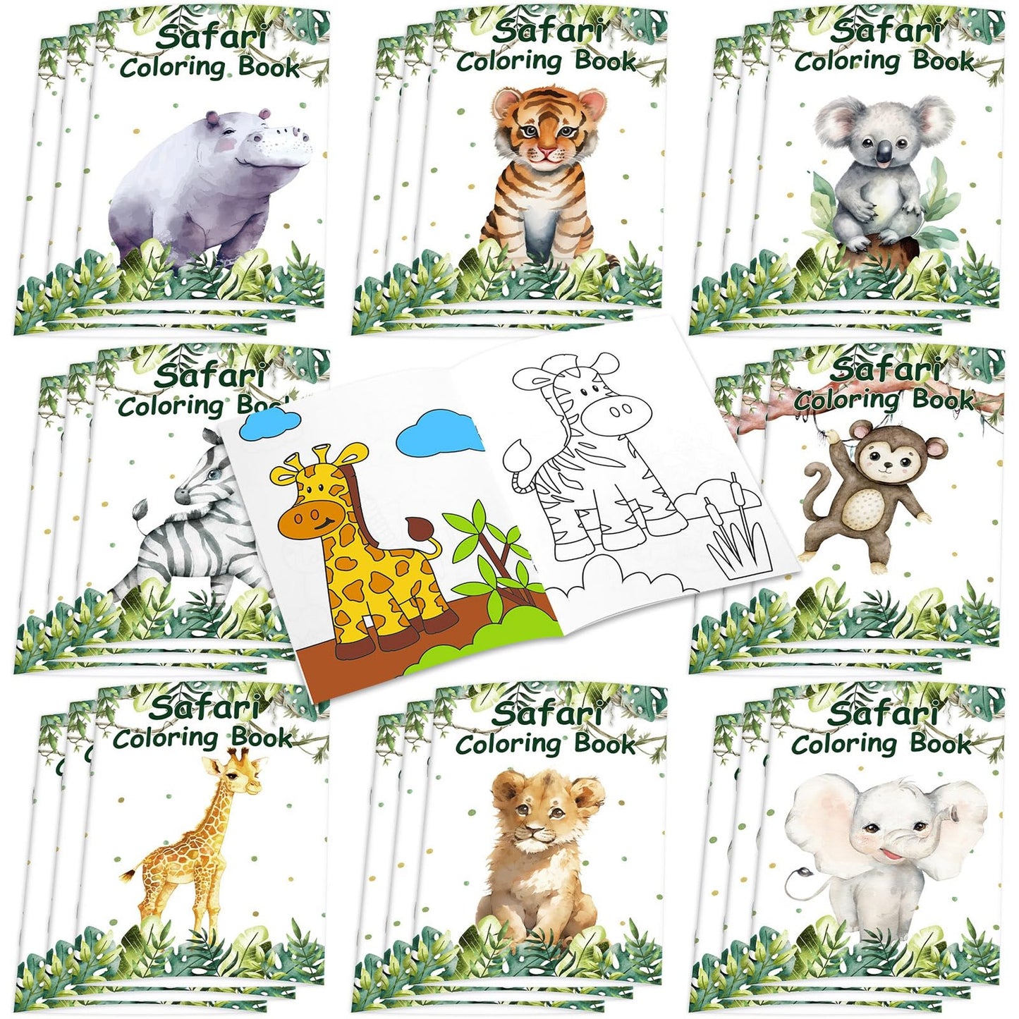 Jungle Safari Coloring Books Set for Kids