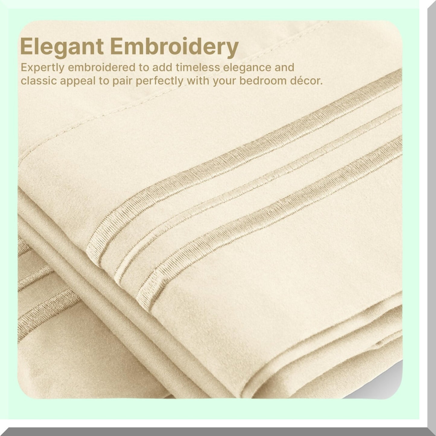 CoolBreeze Comfort Queen Sheet Set - 6 Piece Breathable Cooling Sheets for Hotel Luxury Bed - Easy Fit Soft Wrinkle Free Comfy Off White Sheets with Extra Deep Pockets