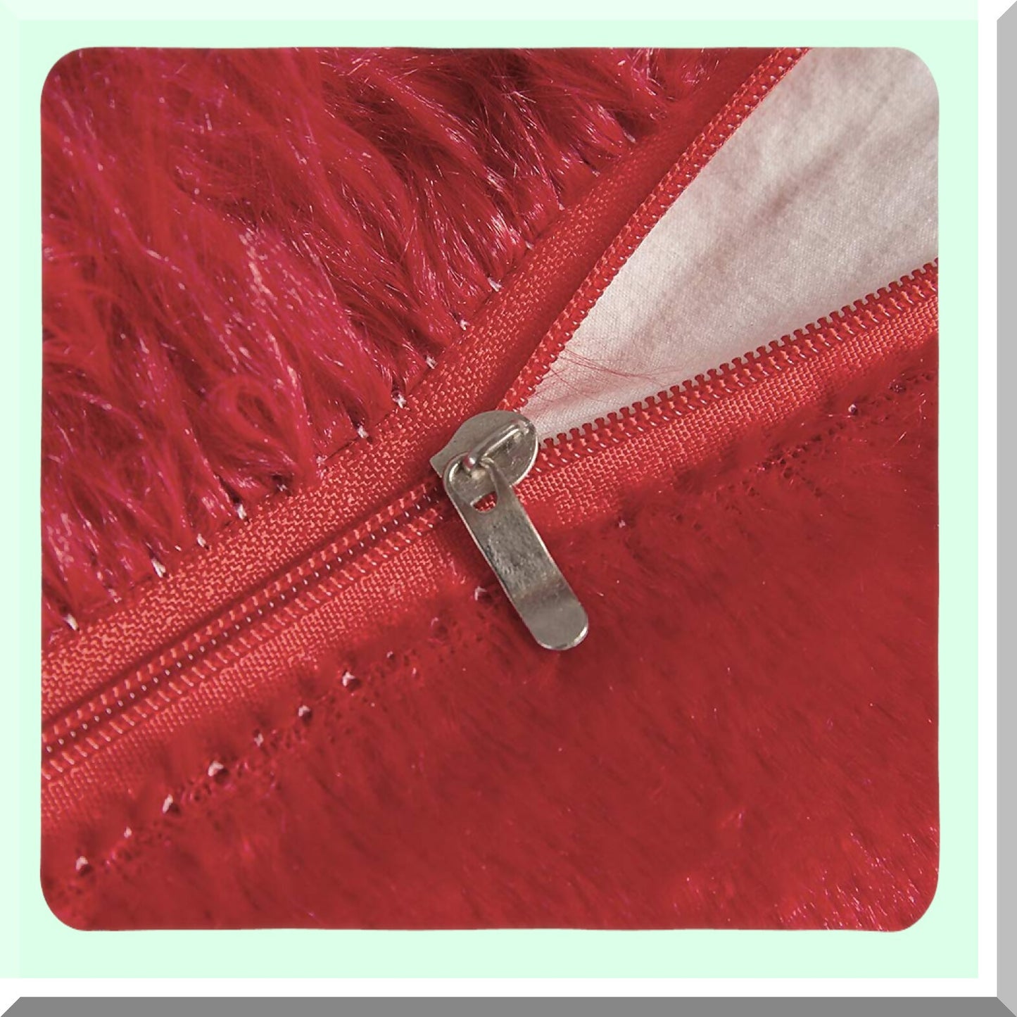 Winter Luxe Plush Pillowcase Set - 2 Pack Red 18x18 Inch - Cozy Sofa Bedroom Car Decor - Deluxe Cushion Cover Shell - Decorative Throw Pillow Cover