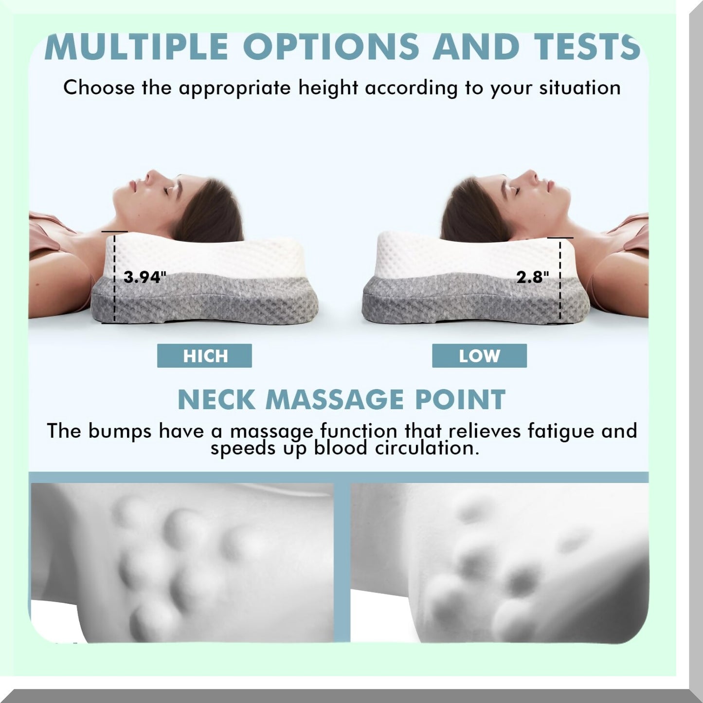 ErgoRest Contour Memory Foam Pillow - Neck & Shoulder Pain Relief, Side Sleeper Pillow for Adults, 2 Heights Ergonomic Design for Back & Stomach Sleepers