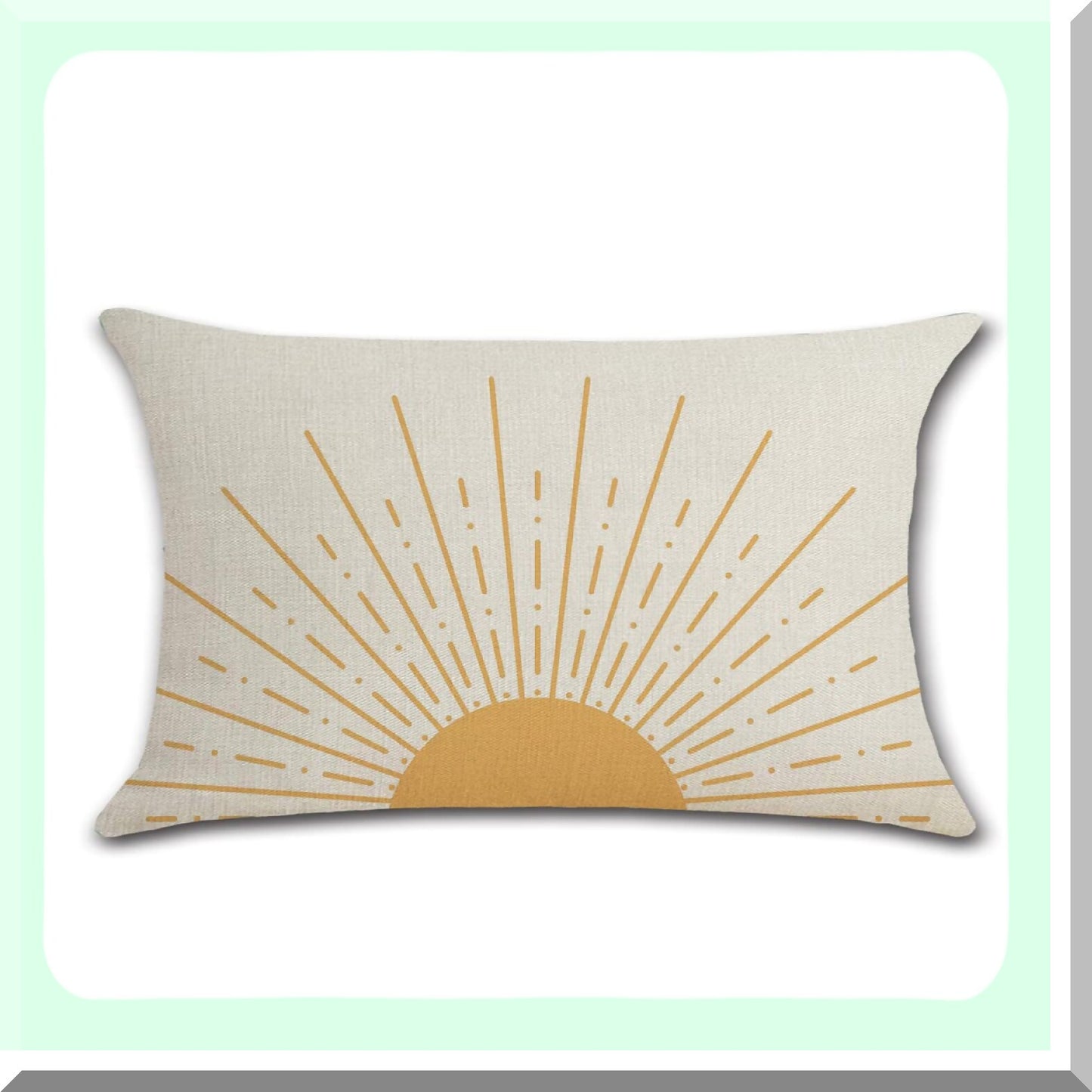 Sunset Boho Decorative Pillow Cover - 12x20 Inch Throw Pillow Case for Girls Bedroom, Sofa, Living Room - Home Decorations Sunrise Theme