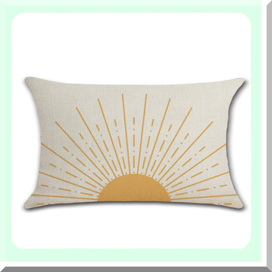 Sunset Boho Decorative Pillow Cover - 12x20 Inch Throw Pillow Case for Girls Bedroom, Sofa, Living Room - Home Decorations Sunrise Theme