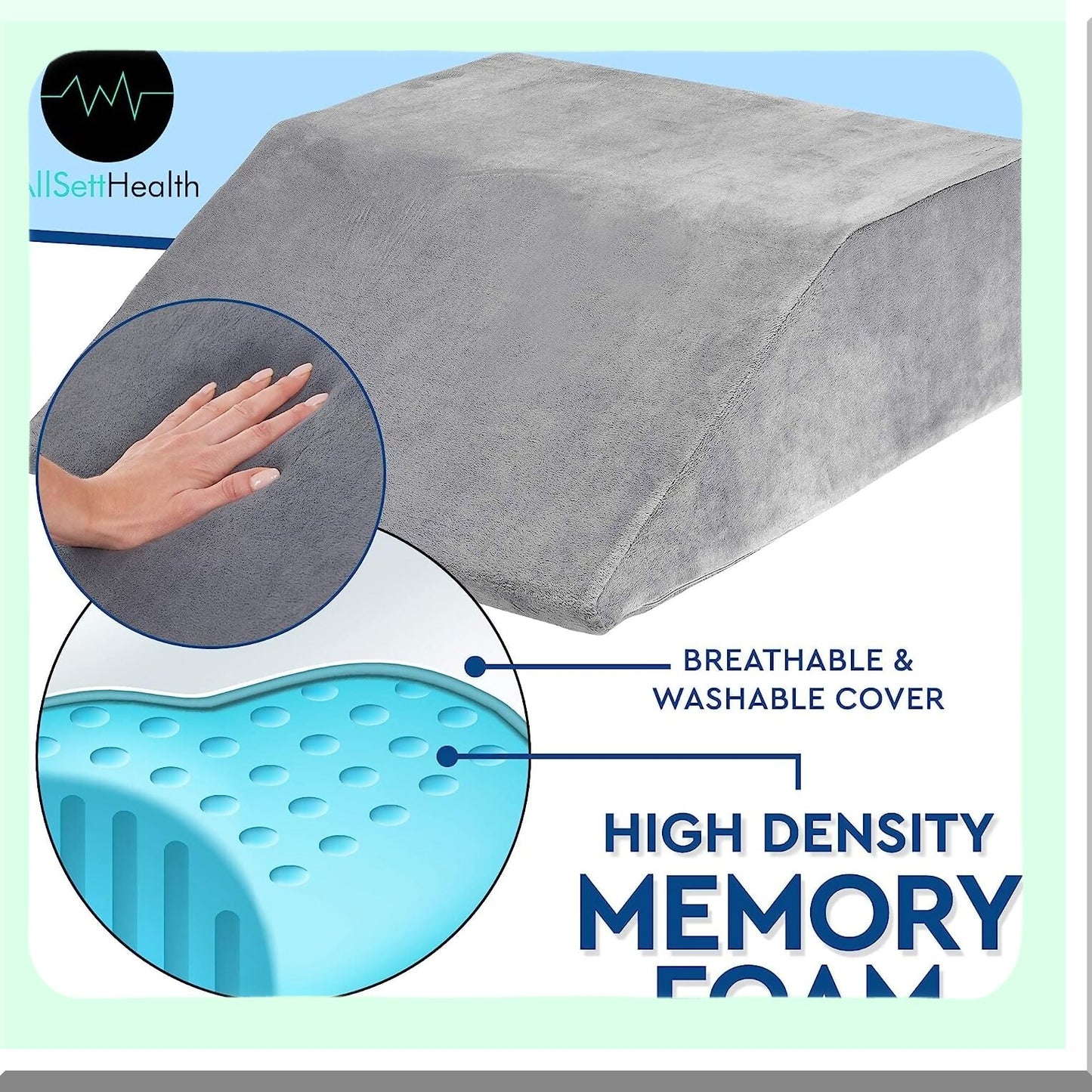 OrthoRelief Leg Elevator - Memory Foam Leg Rest Wedge for Foot, Ankle, Hip, Knee Pain Relief. Improve Blood Circulation, Recover from Injuries.