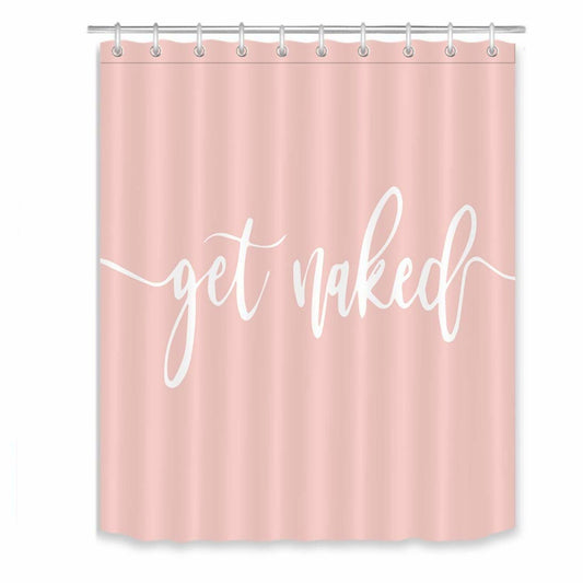 Pink Shower Curtain with Funny Quotes 60x72 inch Waterproof Polyester