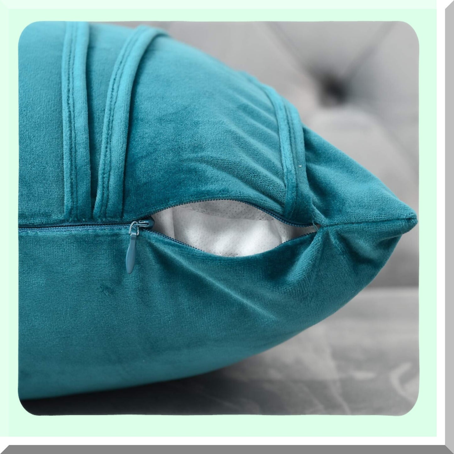 Luxury Velvet Accent Pillow Set - Plush Teal Sofa Throw Covers for Living Room Decor - Square Cushion Cases 18X18 - Bed Couch Pillows