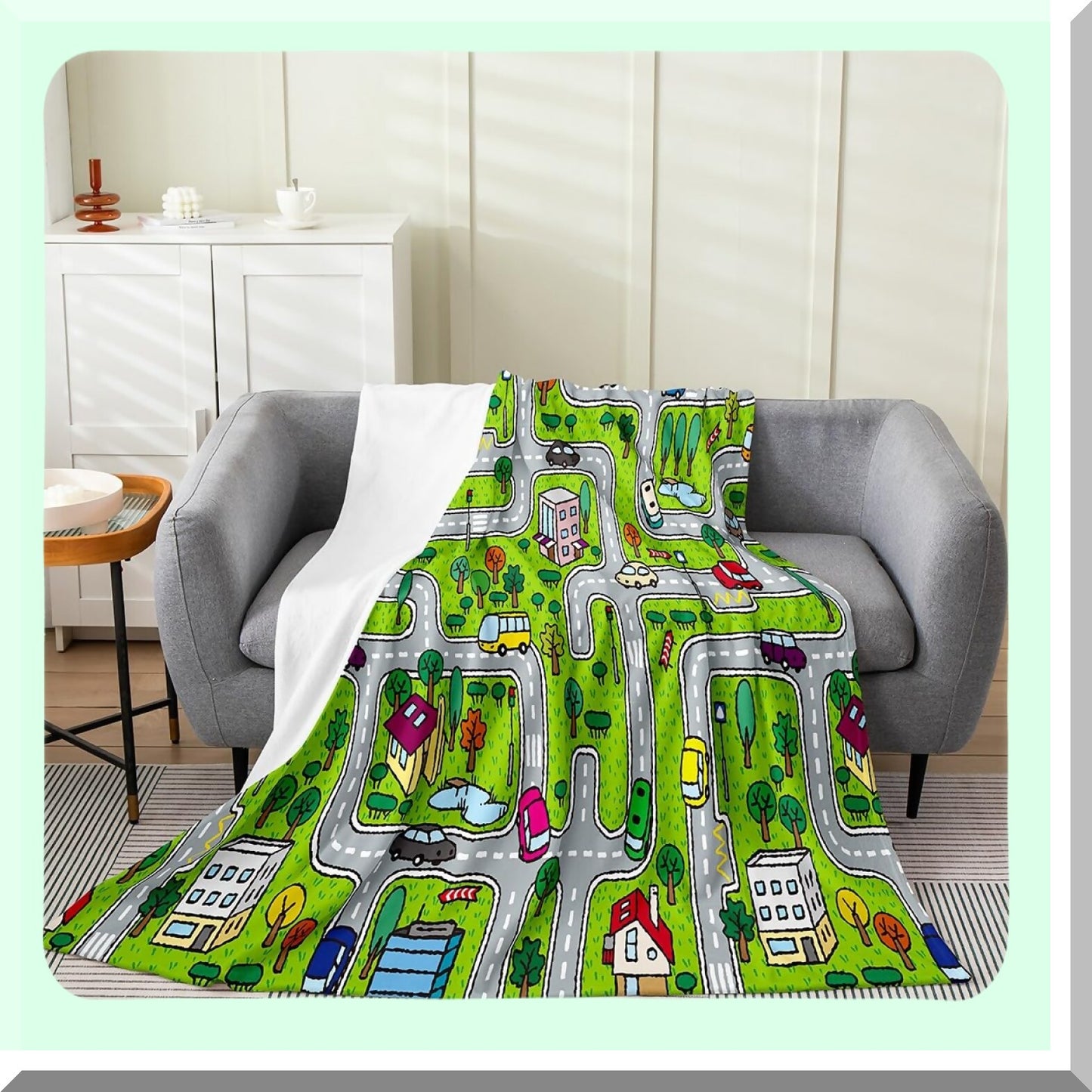 RaceTrack Adventure Plush Blanket - Soft, Colorful, All-Season Fun for Kids