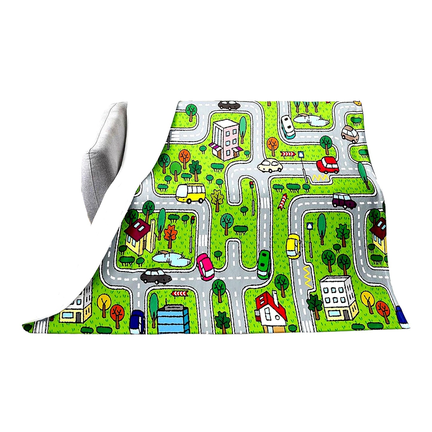 RaceTrack Adventure Plush Blanket - Soft, Colorful, All-Season Fun for Kids