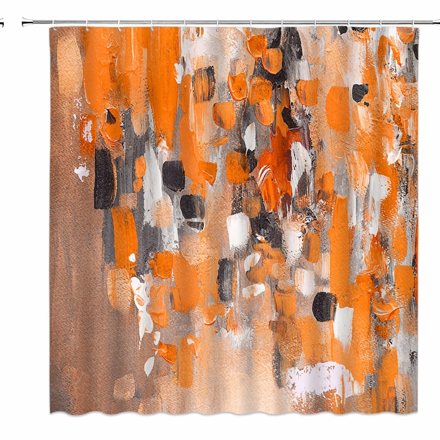 Orange Shower Curtain Abstract Grey Burnt Orange Grunge Painting