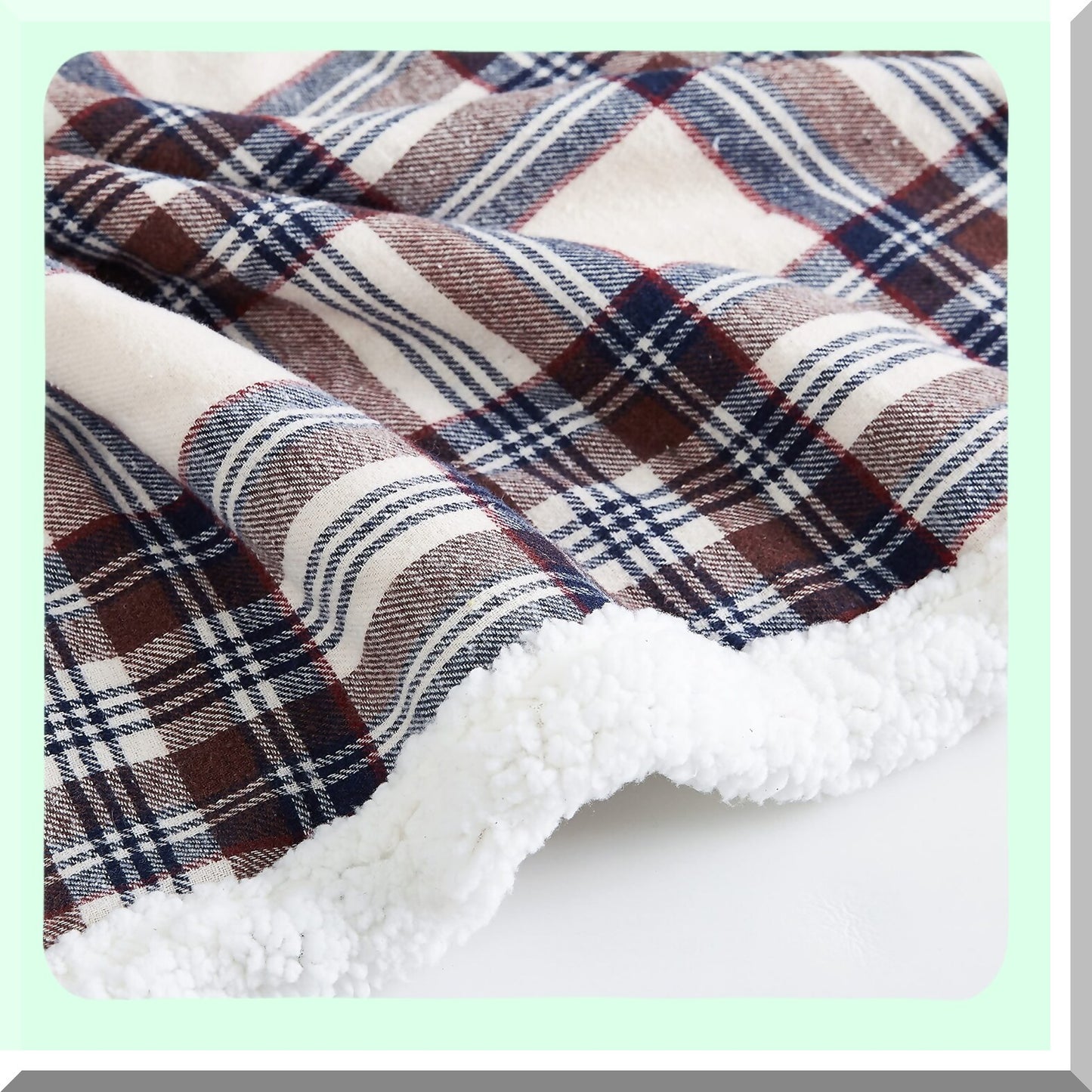 CozyEdge Reversible Sherpa Fleece Throw Blanket - All-Season Home Decor in Khaki