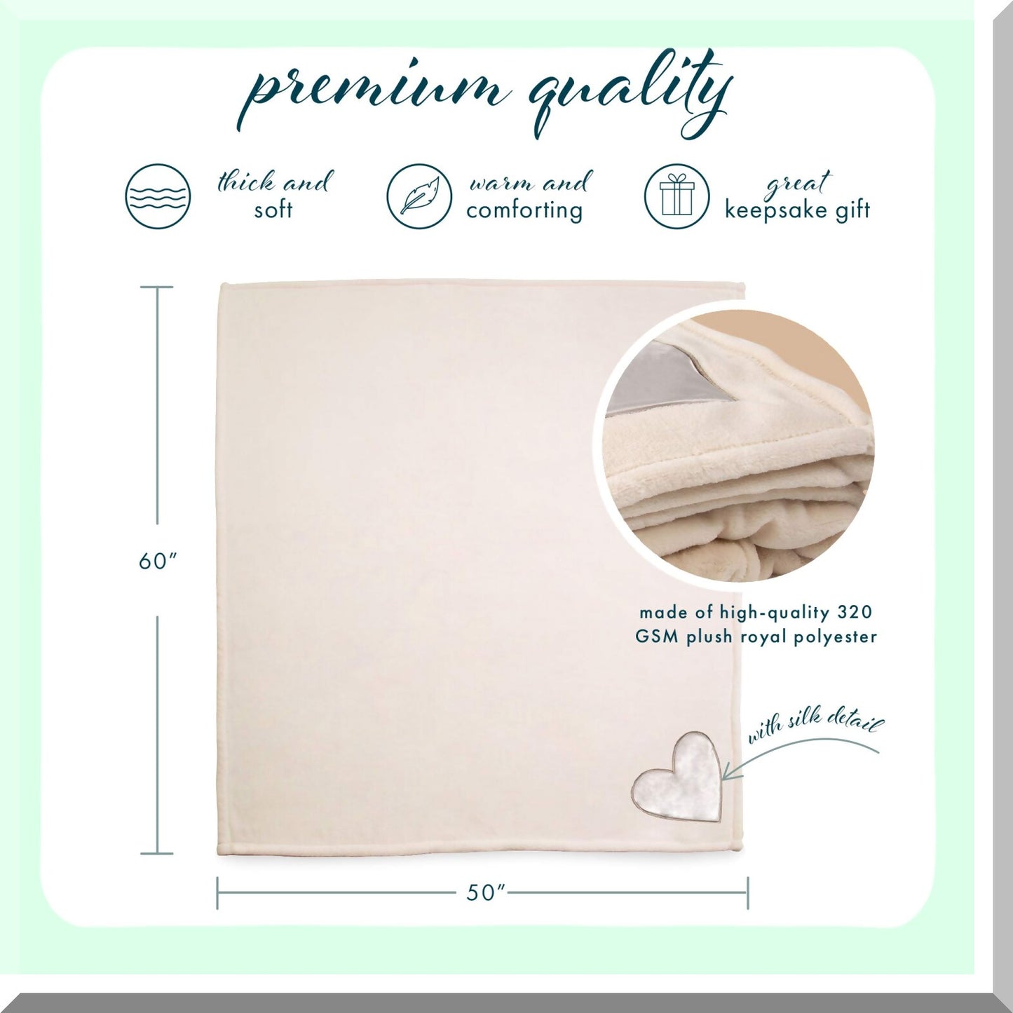 Ultimate Comfort Plush Throw Blanket - Thick, Warm, 320 GSM, Beige