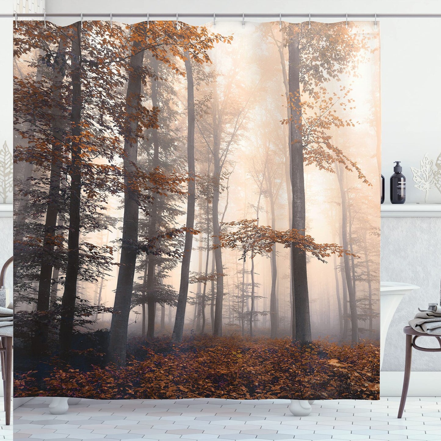 Forest Shower Curtain with Enchanted Woods Print, 69" x 75"
