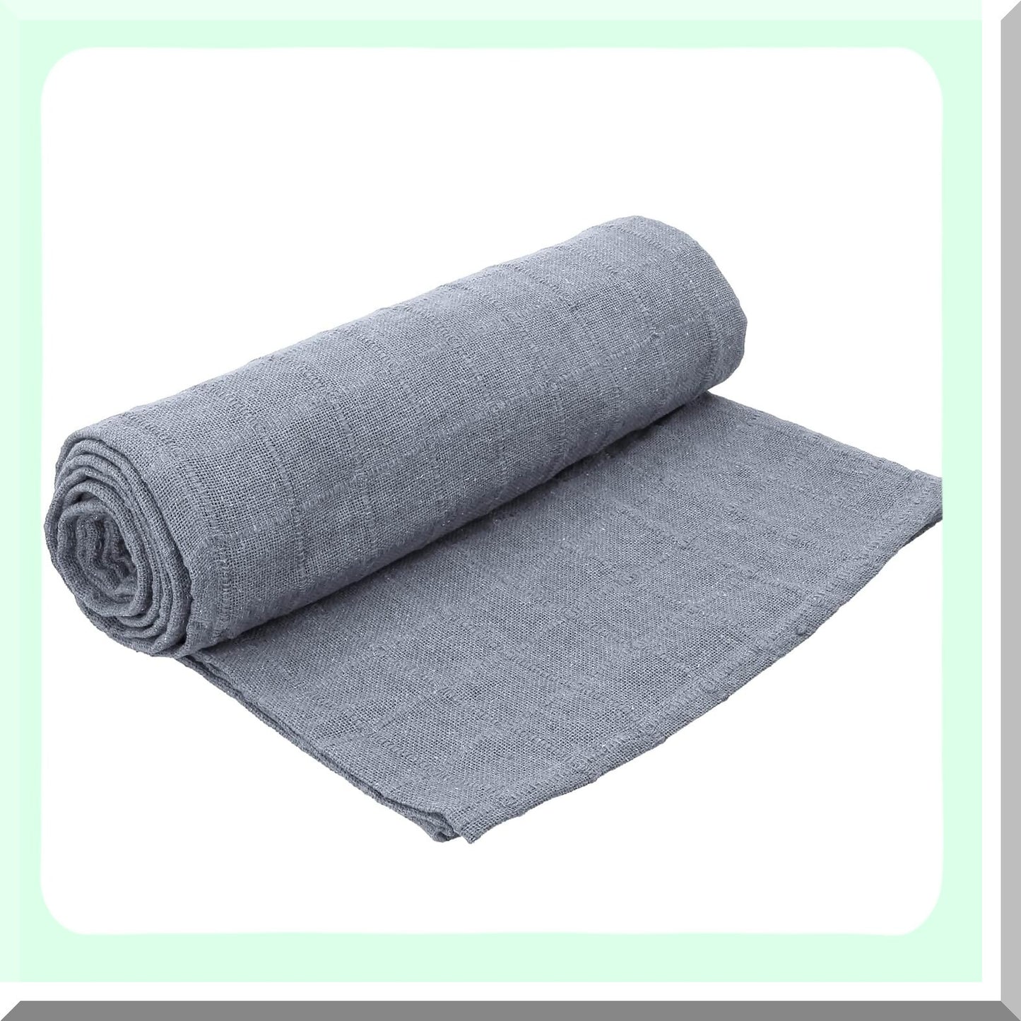 CozyWeave 100% Cotton Gray Throw Blanket - Super Soft, Breathable, Lightweight, Woven Checker Pattern, 68x90 inches - Perfect Gift