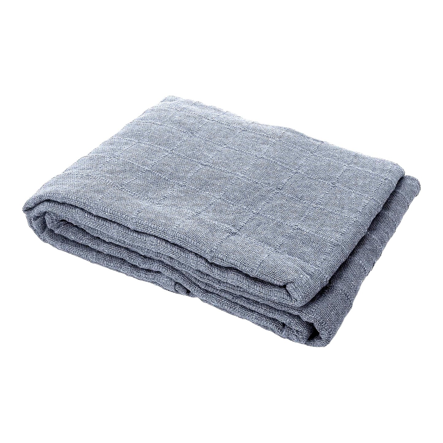 CozyWeave 100% Cotton Gray Throw Blanket - Super Soft, Breathable, Lightweight, Woven Checker Pattern, 68x90 inches - Perfect Gift