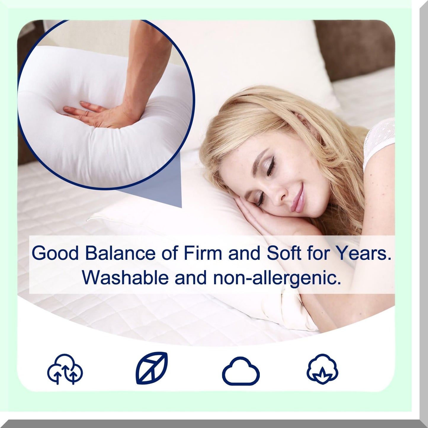 White Cotton Bliss Pillow Set - 16x16 Throw Pillows for Couch Bed Sofa - Soft Polyester Filling - Set of 4 Inserts - Decorative Cushions