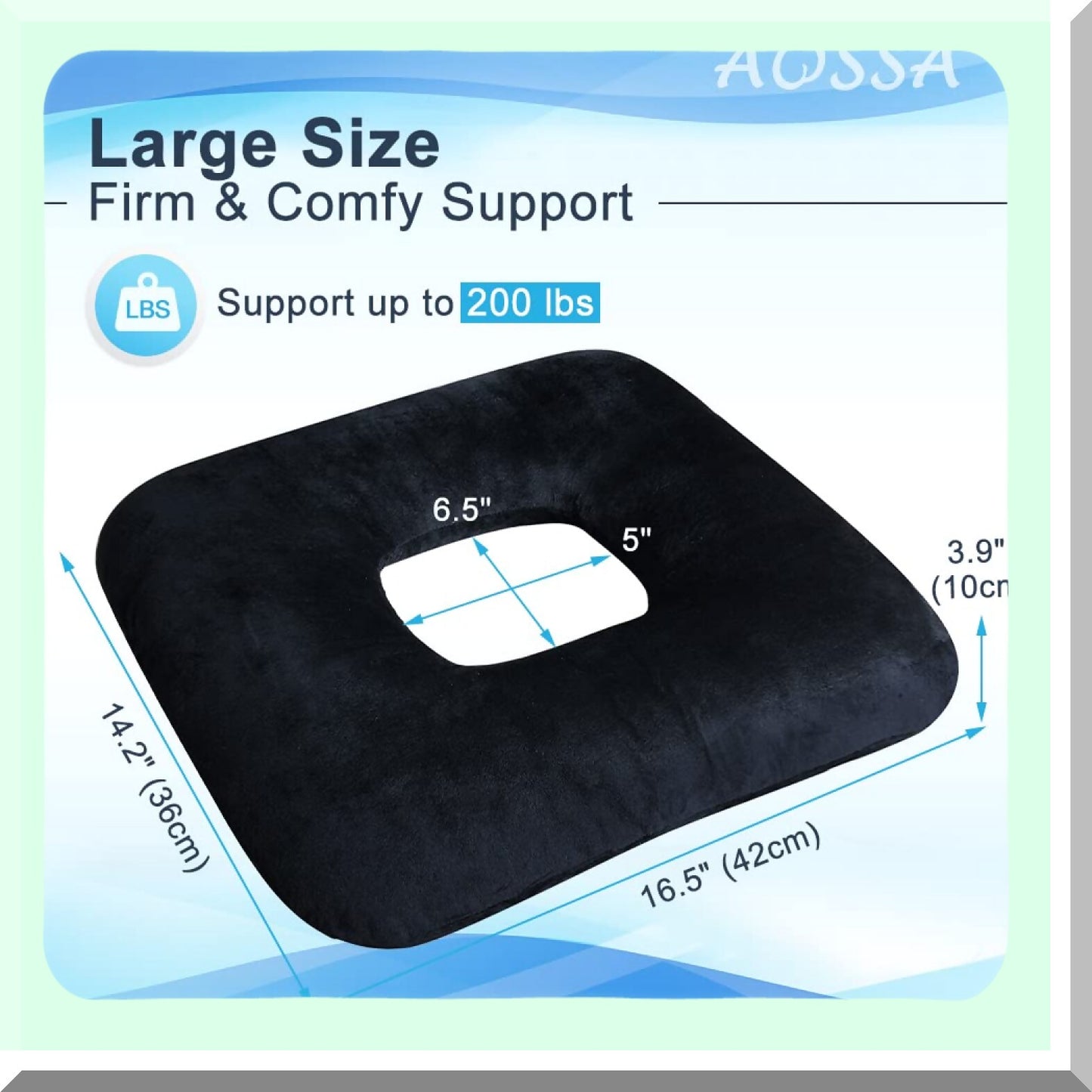 ComfortCare Coccyx Relief Cushion - Orthopedic Donut Pillow for Tailbone Pain, Bed Sores, Postpartum, Hemorrhoids - Pressure Relief Seat Cushion for Butt Sitting - Doughnut Ring Pillow for Ear Head Relief