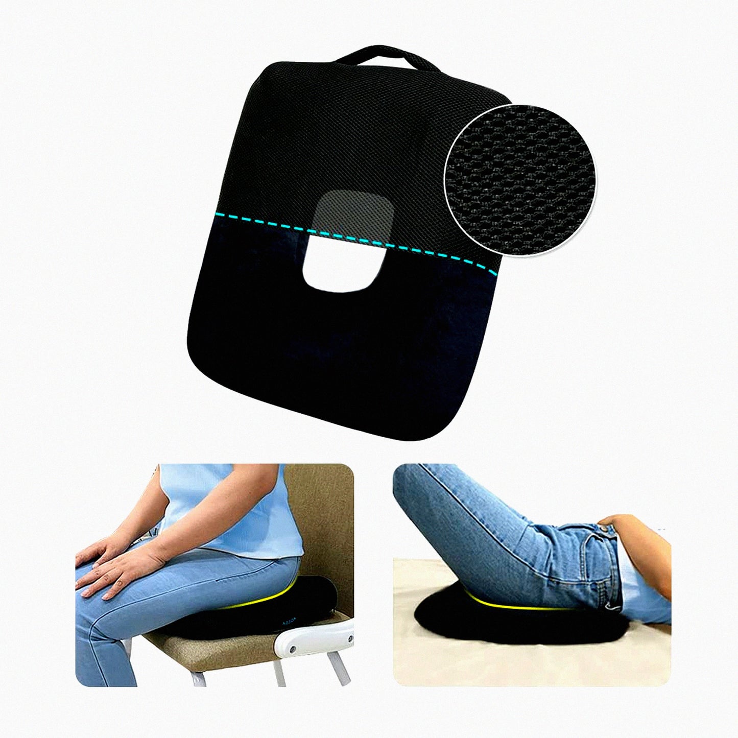 ComfortCare Coccyx Relief Cushion - Orthopedic Donut Pillow for Tailbone Pain, Bed Sores, Postpartum, Hemorrhoids - Pressure Relief Seat Cushion for Butt Sitting - Doughnut Ring Pillow for Ear Head Relief