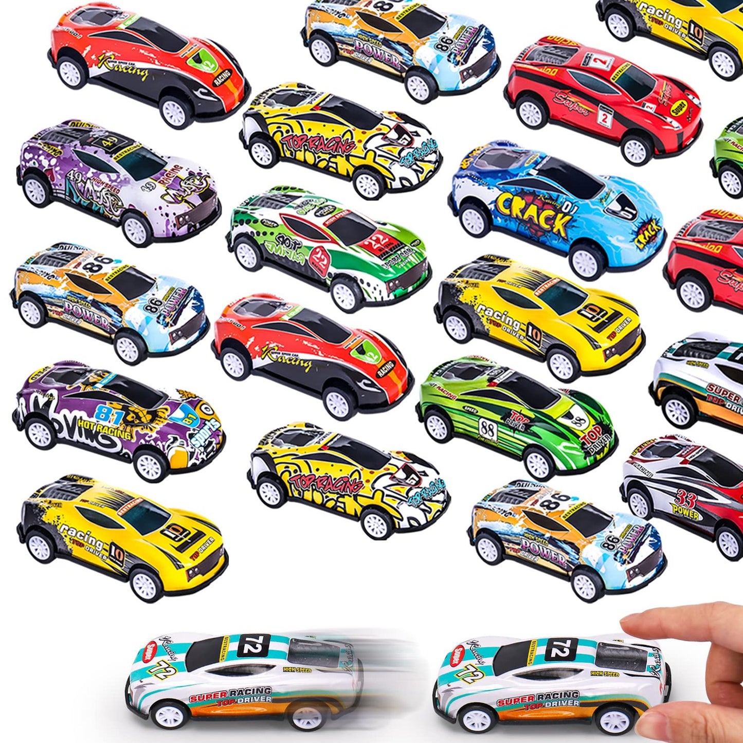 Race Car Party Pack - 26 Mini Die-Cast Vehicles for Boys and Girls Ages 3-5. Perfect for Goodie Bags, Pinatas, and Treasure Chest Prizes!