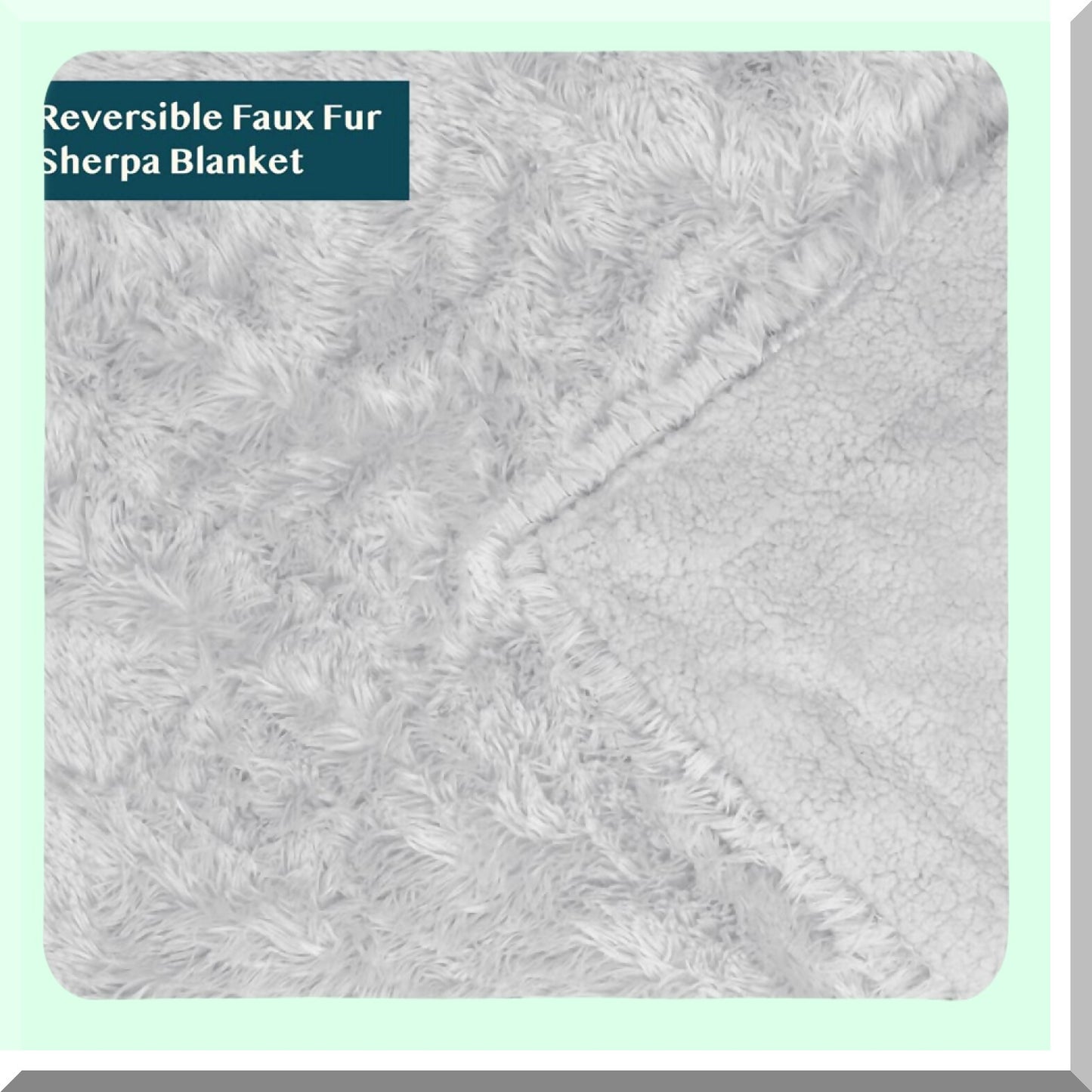 UltraSoft Sherpa Fleece Throw - Light Grey, Shaggy Furry Plush Blanket for Bed, Sofa, Couch - Warm, Comfy, Decorative, Thick and Fluffy - 60x80 Inches