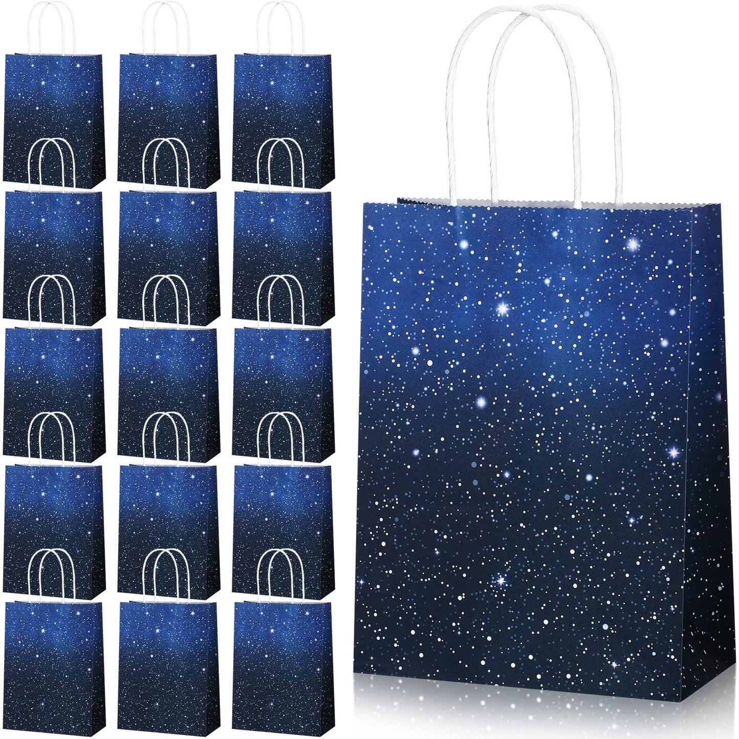 Galaxy Starry Night Party Pack - 16 Space Treat Bags for Galaxy Themed Birthday Decorations & Party Favors. Perfect for a stellar celebration!