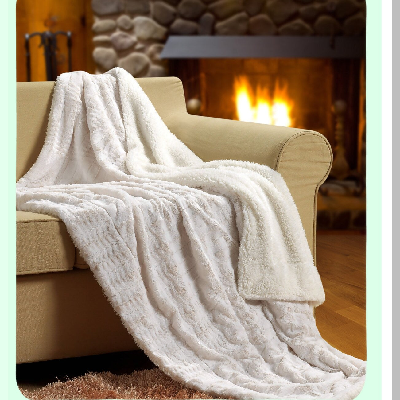 UltraCozy Polar Sherpa Throw Blanket - Super Soft & Warm, 50"x60""