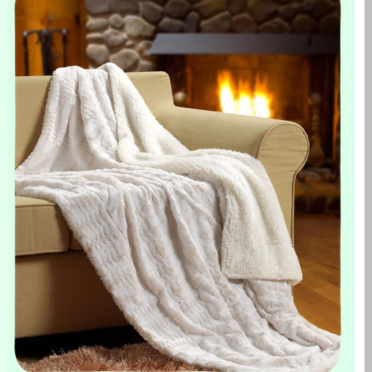 UltraCozy Polar Sherpa Throw Blanket - Super Soft & Warm, 50"x60""