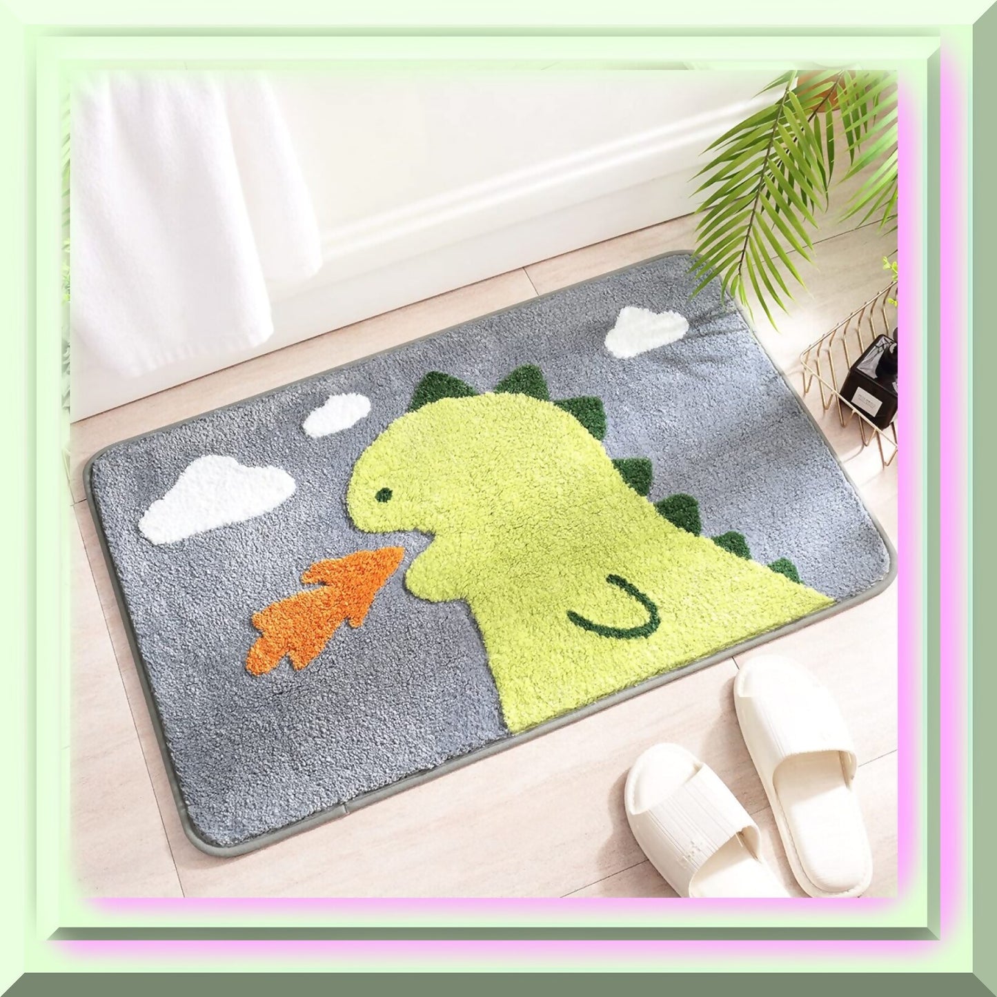 Dinosaur Non Slip Bath Mat 20x31 Inches