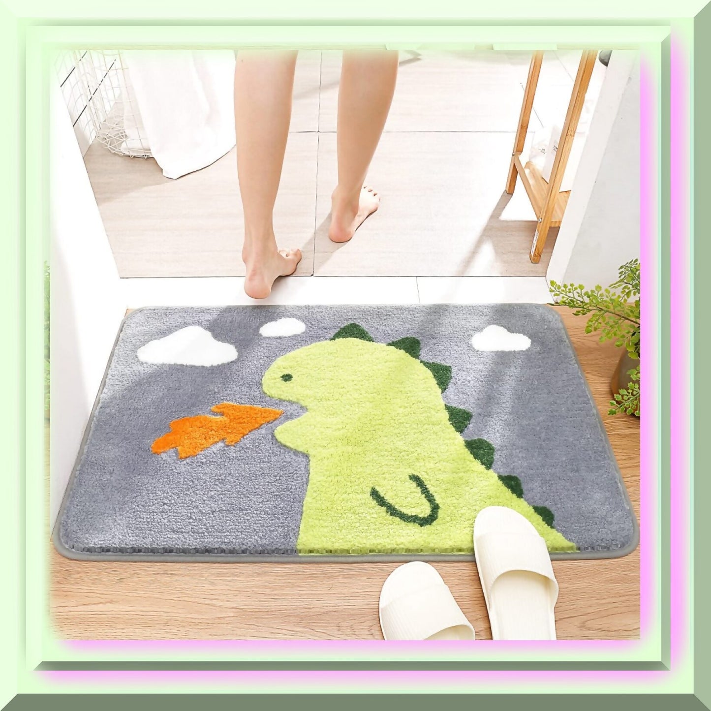 Dinosaur Non Slip Bath Mat 20x31 Inches