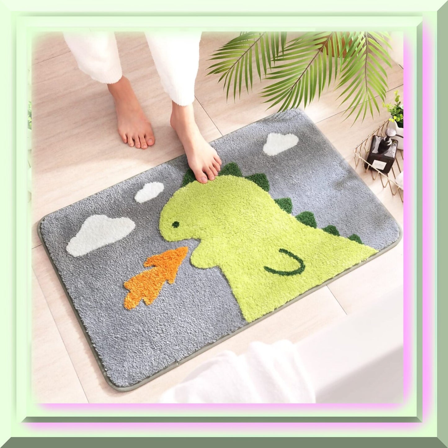 Dinosaur Non Slip Bath Mat 20x31 Inches