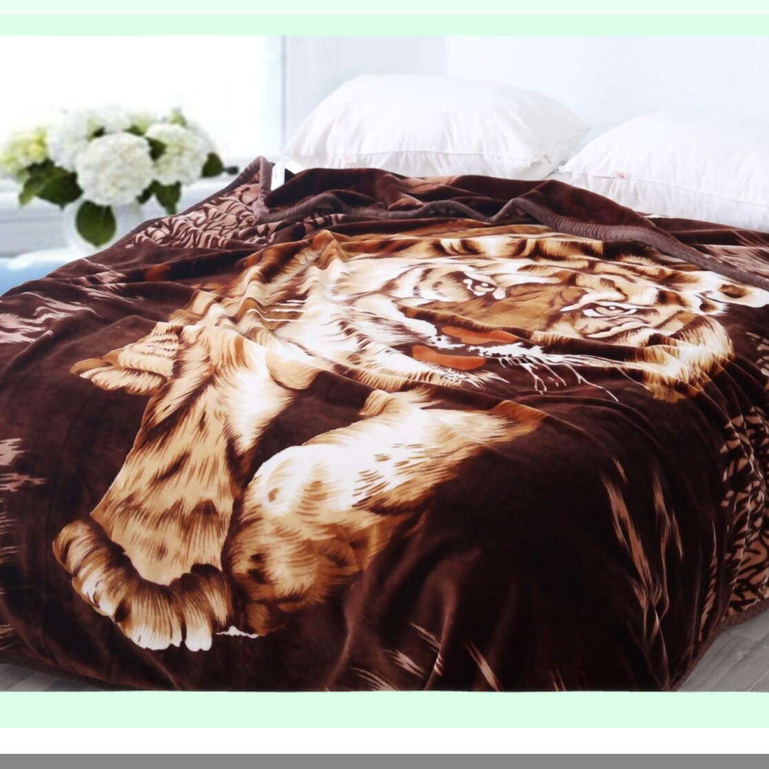 Wild Tiger Plush Blanket - Heavy, Thick & Soft Fleece for Cozy Winter Comfort, Queen Size 79" x 95""