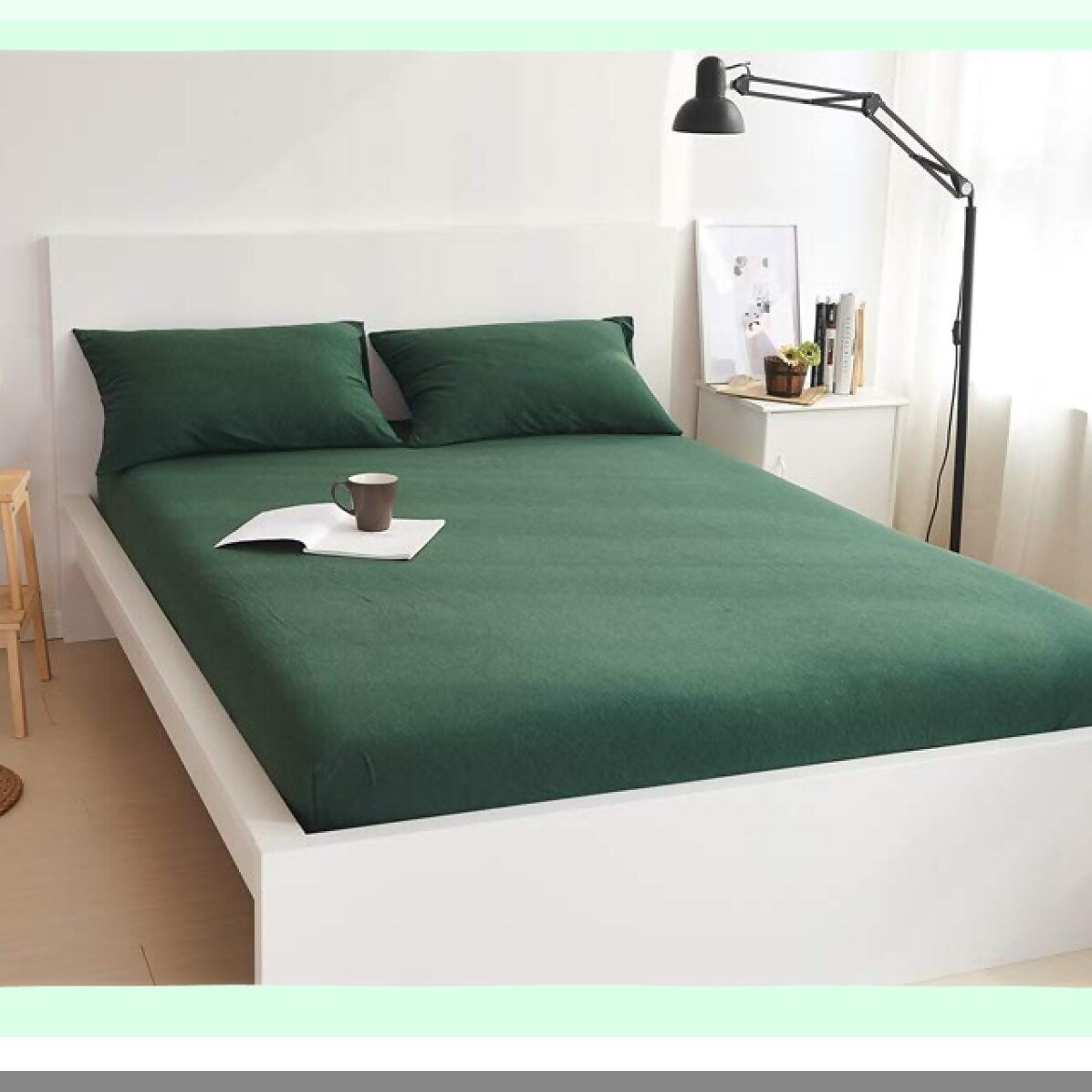 UltraSoft Cotton Jersey Knit Bedding Set - 3 Piece Fitted Sheet & Pillowcase Bundle in Grey - Cozy Sleep Essentials for Home Décor & Comfort