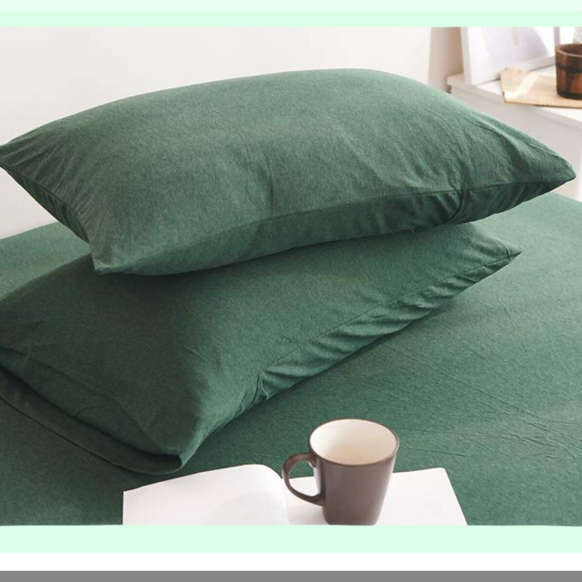 UltraSoft Cotton Jersey Knit Bedding Set - 3 Piece Fitted Sheet & Pillowcase Bundle in Grey - Cozy Sleep Essentials for Home Décor & Comfort