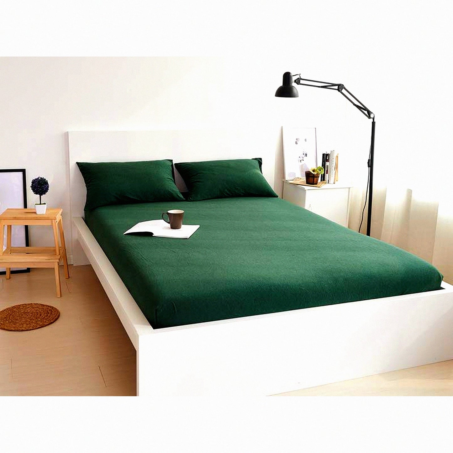 UltraSoft Cotton Jersey Knit Bedding Set - 3 Piece Fitted Sheet & Pillowcase Bundle in Grey - Cozy Sleep Essentials for Home Décor & Comfort