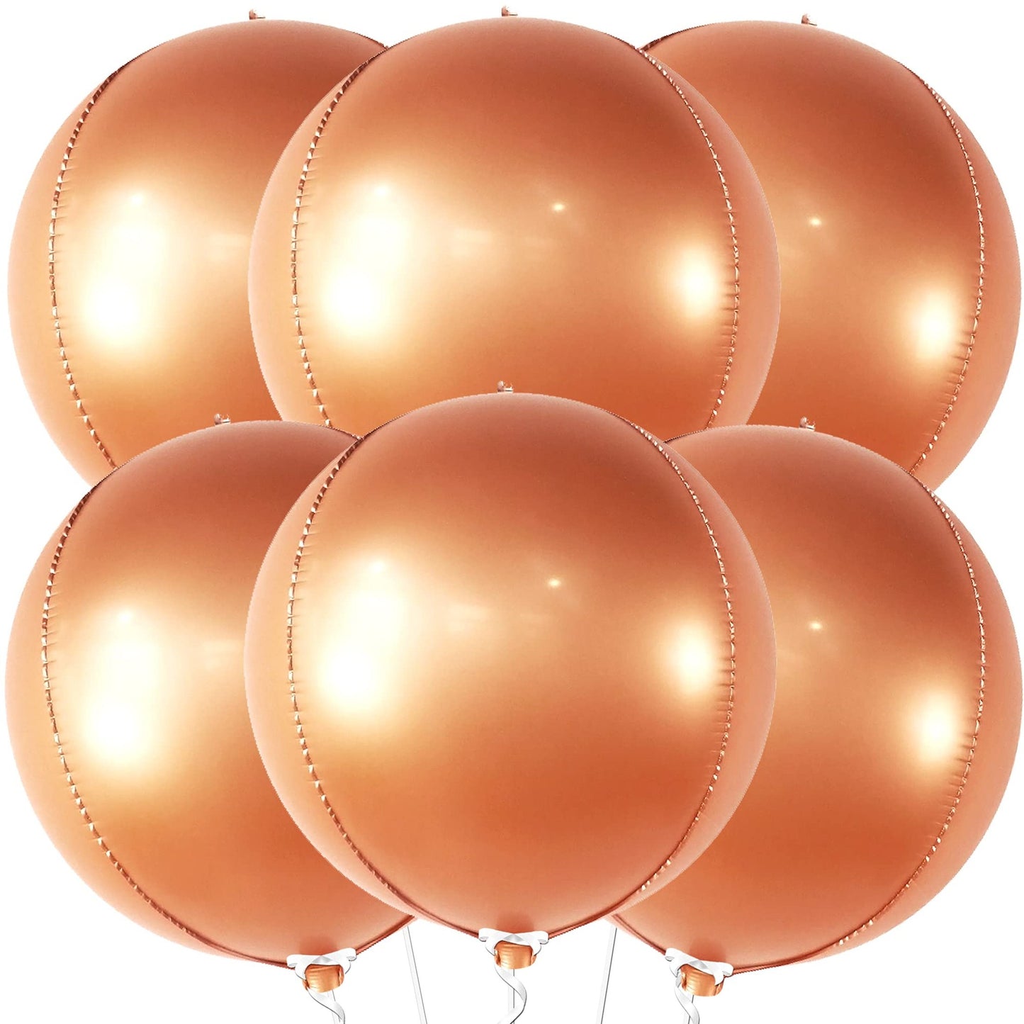 Big Rose Gold Balloons Pack of 6, 22 Inch Metallic Sphere
